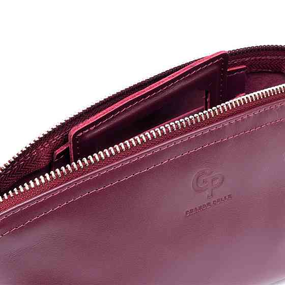 Женская косметичка из кожи Amelin GRANDE PELLE 11300 Сливовая Киев