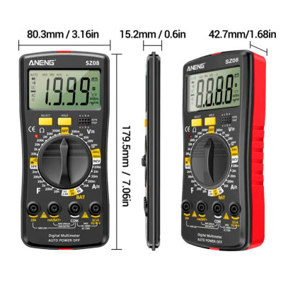 Цифровой мультиметр ANENG SZ08, V, A, R, C, T, F, функція hFE (SZ08) Винница - изображение 5