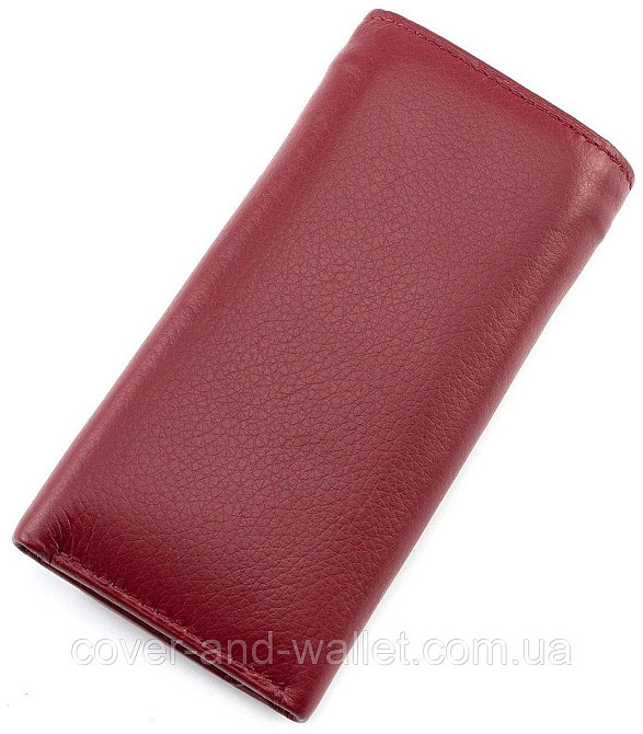 Бордовая кожаная ключница кошелек с карабинами под каждый ключ Marco Coverna Киев - изображение 2