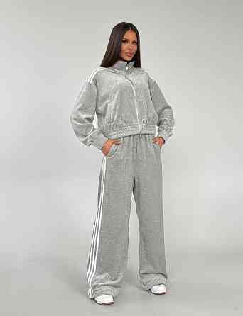 Жіночий стильний розкішний костюм з м'якого плюшевого велюру Меланж, 46 Одеса