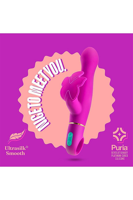 Вибратор с клиторальным отростком в виде бабочки Blush Aria Naugnty AF розовый Sex Aura Киев - изображение 9