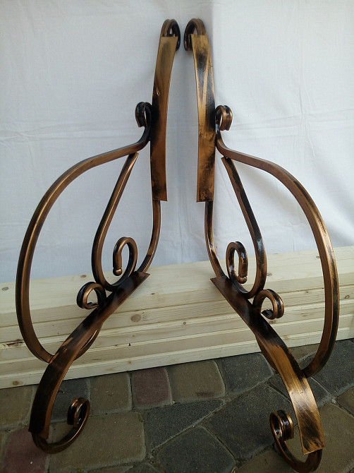 Лавка садова боковини ковані з листочками для лавки 2 шт V-003 Київ - фото 7