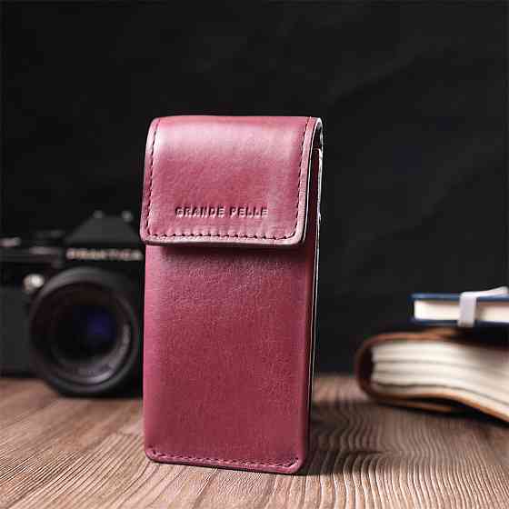 Ключниця для жінок у вигляді футляра з натуральної шкіри GRANDE PELLE 22572 Бордовий Київ