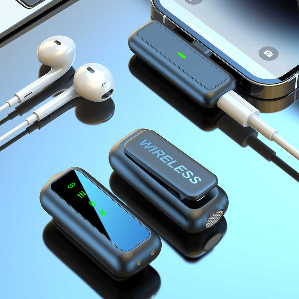 Микрофоны беспроводные петличные с шумоподавлением ONELEADER SX6 с зарядным кейсом с подключением Type-C для iPhone та Android Кам'янець-Подільський - фото 9