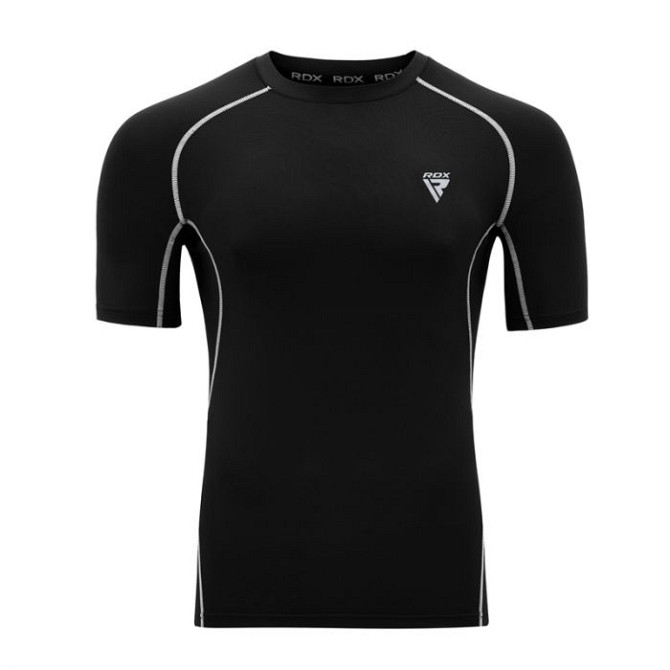 Рашгард з коротким рукавом RDX Lycra Black 2XL Каменское - изображение 4