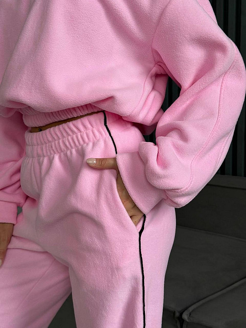 Жіночий теплий прогулянковий костюм двійка: кофта і штани з двостороннього флісу Одеса - фото 3