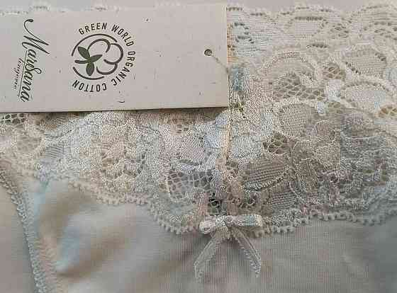 Жіночі трусики Танга з бавовни з мереживним поясом колір Шампань Marsana 01-051 L Київ