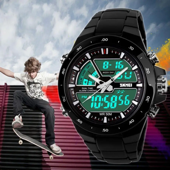 Чоловічий годинник Skmei 1016 Shark Black З червоною облямівкою Вінниця