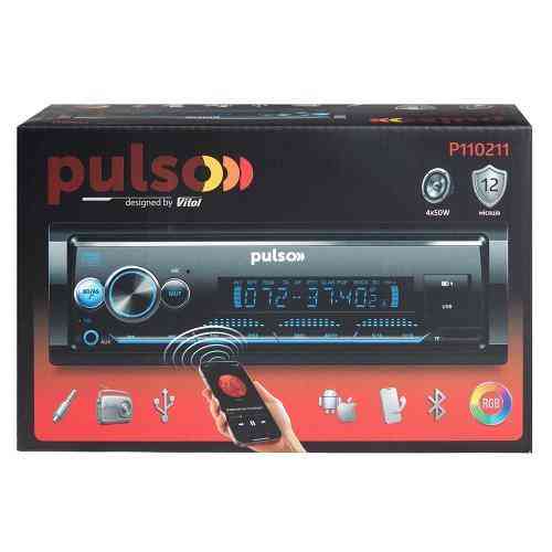 Автомагнитола Pulso-110211 с RGB подсветкой, USB, FM, RCA, LCD-дисплеем и Bluetooth управлением 4x50 Вт Харьков