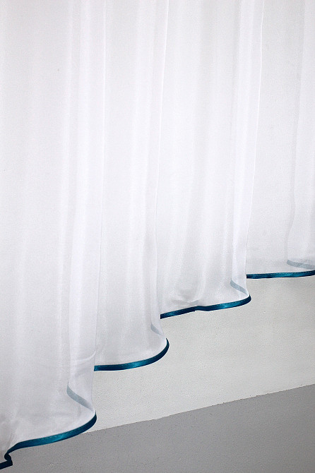 Кухонна тюль арка з ламбрекеном VR-Textil № 025к білий з бірюзовим 270х170 см (52-0234) Київ - фото 5