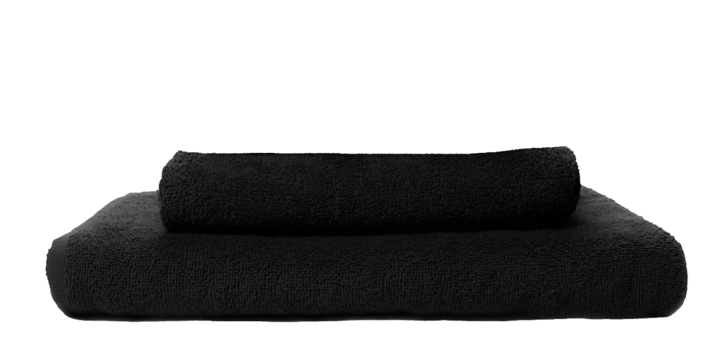 Комплект полотенец однотонных Ideal Textile 50х90см + 70х140см 400 г/м2 (56860932) Чорний Черновцы - изображение 1