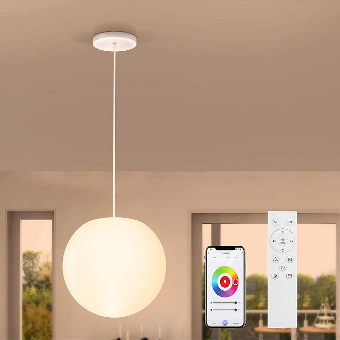 LED Світлодіодна Люстра підвісний світильник FUYO регульована яскравість RGB зміна кольорів керуванн Київ - фото 1