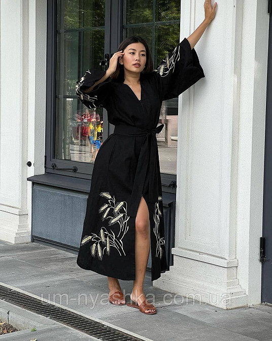 Жіноча вишита сукня льон Колоски Кривий Ріг - фото 6