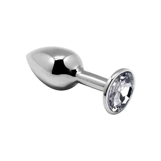 Металлическая анальная пробка с кристаллом Alive Mini Metal Butt Plug White M Sex Aura Киев