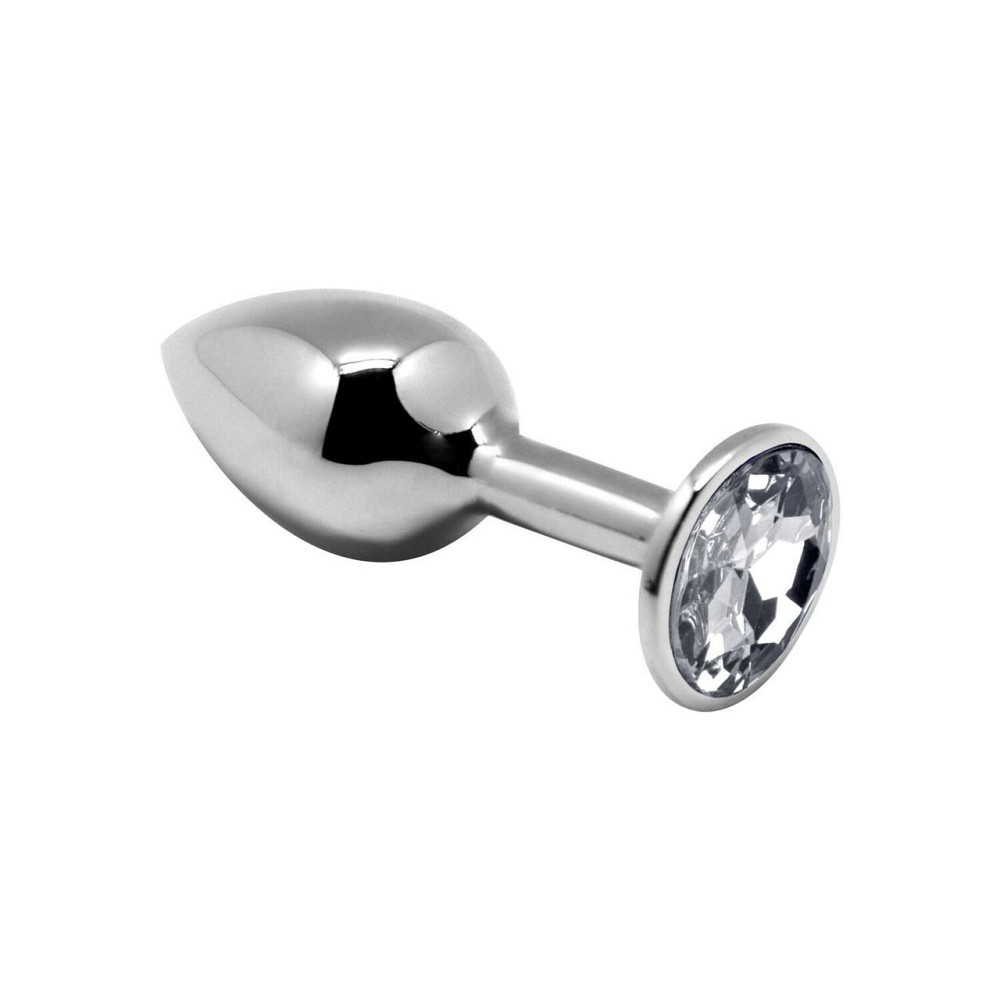 Металлическая анальная пробка с кристаллом Alive Mini Metal Butt Plug White M Sex Aura Киев - изображение 1