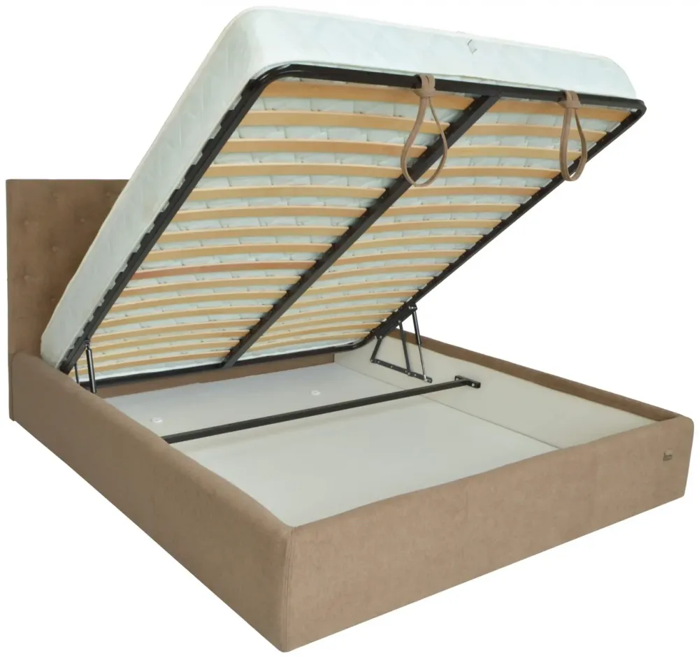 Ліжко Coventry Comfort 140 х 200 см Місті Light Brown З підйомним механізмом та нішою для білизни Коричневий Дніпро - фото 17
