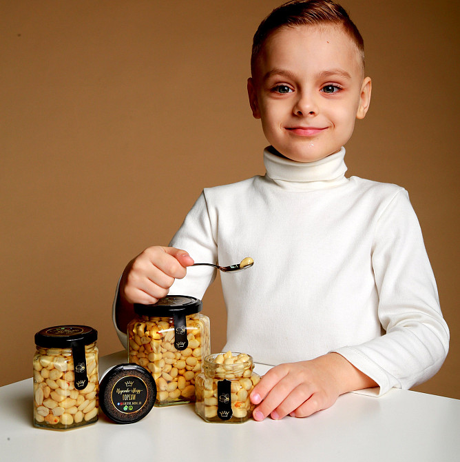 Арахис с мёдом в стеклянной шестигранной баночке 240 грамм Одесса - изображение 8