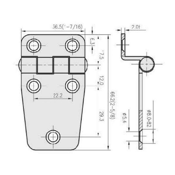 Петля С Потайкой 66Х36Х127Мм нержавейка 2мм Киев - изображение 1