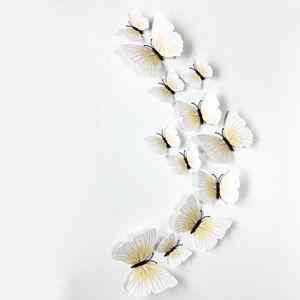 Метелики на магніті декоративні 12 штук біло-бежевий Київ