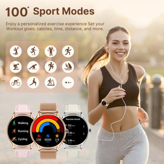 Женские умные наручные часы Smart Milano Gold Steel 2 ремешка Киев - изображение 4