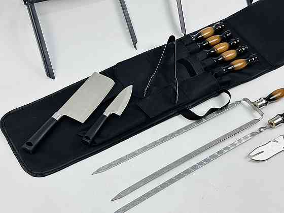 Набір шампурів у м'якому чохлі з міцного матеріалу приМЕР HAPPY DAYS для шашлику Подарунковий набір шампурів Тернопіль