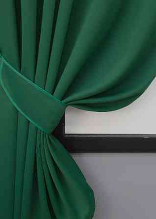 Комплект штор коротких VR-Textil Блэкаут Midnight № 1398ш 140х170 см 2 шт Зеленый (35-0160) Киев