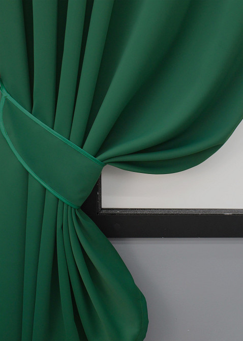 Комплект штор коротких VR-Textil Блэкаут Midnight № 1398ш 140х170 см 2 шт Зеленый (35-0160) Киев - изображение 3