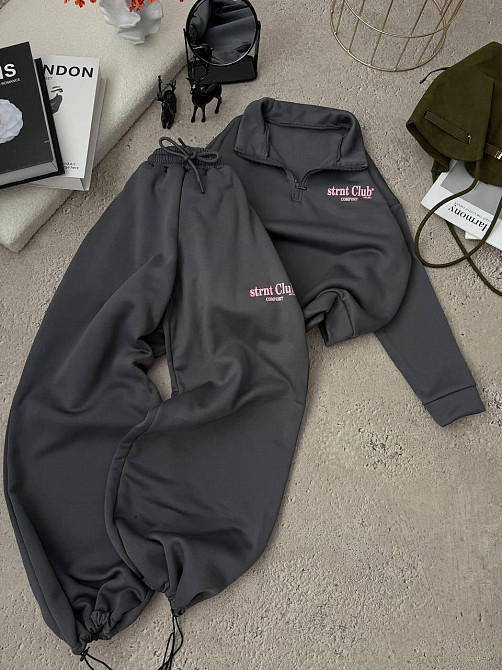 Женский трендовый костюм костюм двойка тринитка на флис Одесса - изображение 2