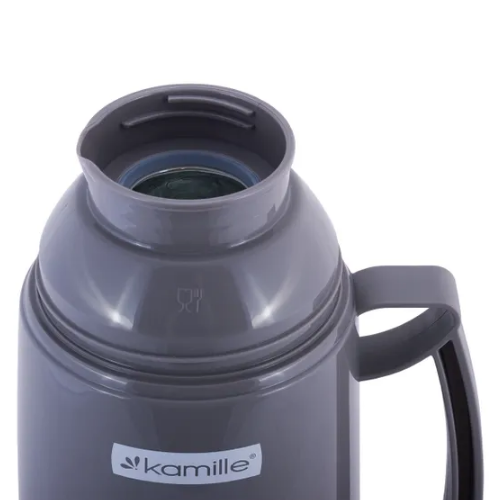 Термос 1л зі скляною колбою і 3 пластиковими чашками KAMILLЕ 2080 Житомир - фото 10