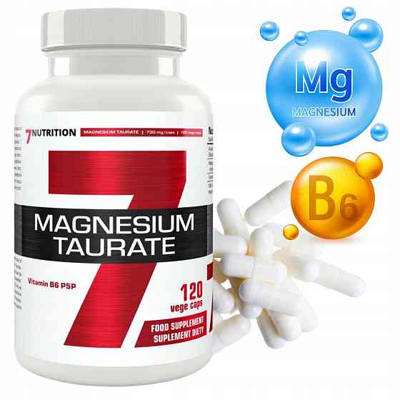Таурат магнію + Вітамін B6 7 Nutrition Magnesium Taurate 736 mg + B6 5 mg 120 caps Луцьк
