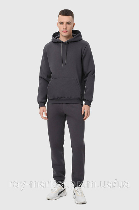 Костюм худи и штаны Ray Basic мужской утепленный темно-серый (U0801M-Dark Grey) L Киев - изображение 1