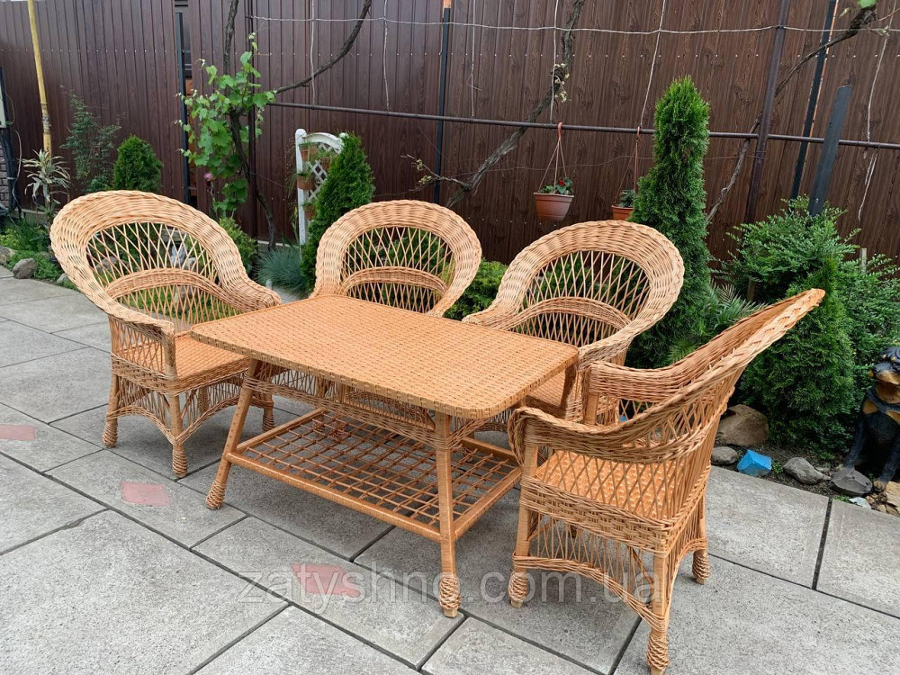 Комплект мебели из лозы в гостинную | комплект плетеной мебели | кресла диван и стол плетеный из лоз Киев - изображение 2