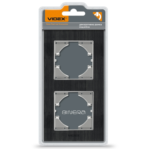 BINERA чорний алюміній Рамка вертикальна 2-а Videx Житомир - изображение 2