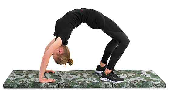 Мат гимнастический Hop-Sport HS-065FM 5см твердый хаки Киев