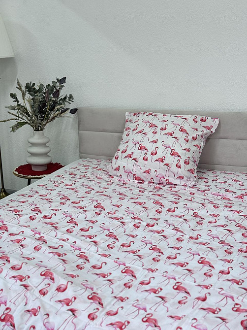 Ecotton Комплект постільної білизни Ecotton полуторний 147х210 см Фламінго білий Киев - изображение 2