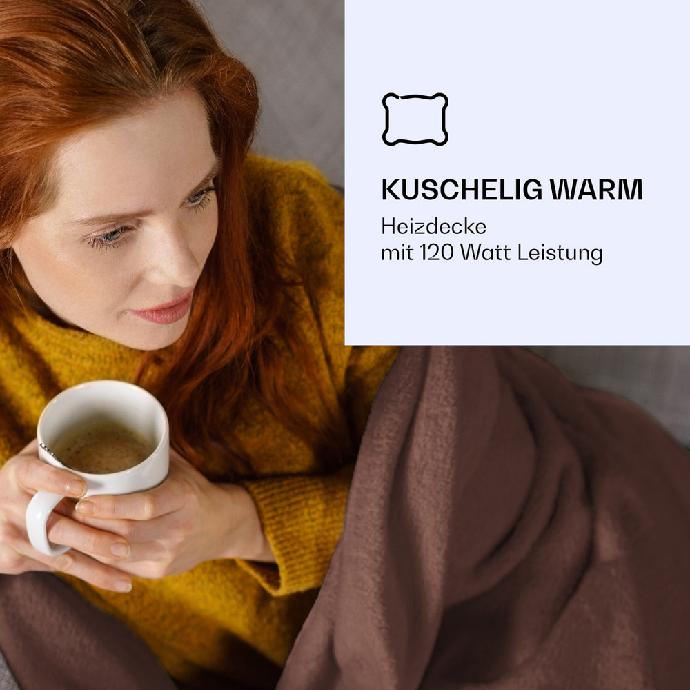 Доктор Watson XXL электрическое одеяло 3 уровня мощности можно стирать 200x180см микро плюшевый коричневый | Ровно - изображение 2