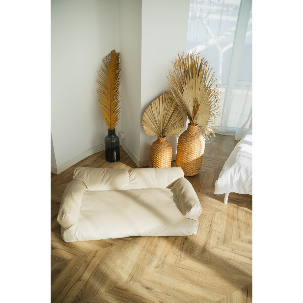 Велюровий диванчик для собак і котів Incor бежевий 10073 M (66х37х33) Київ - фото 7