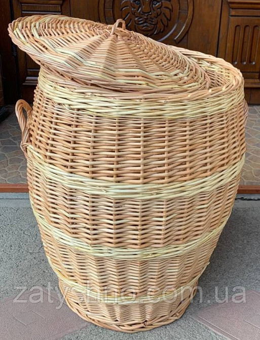 Кошик-бочка висока плетена з лози Київ - фото 5