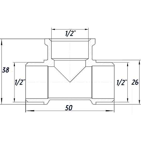Трійник 1/2″ЗВЗ нікельований NT337S OPTIMUM Киев