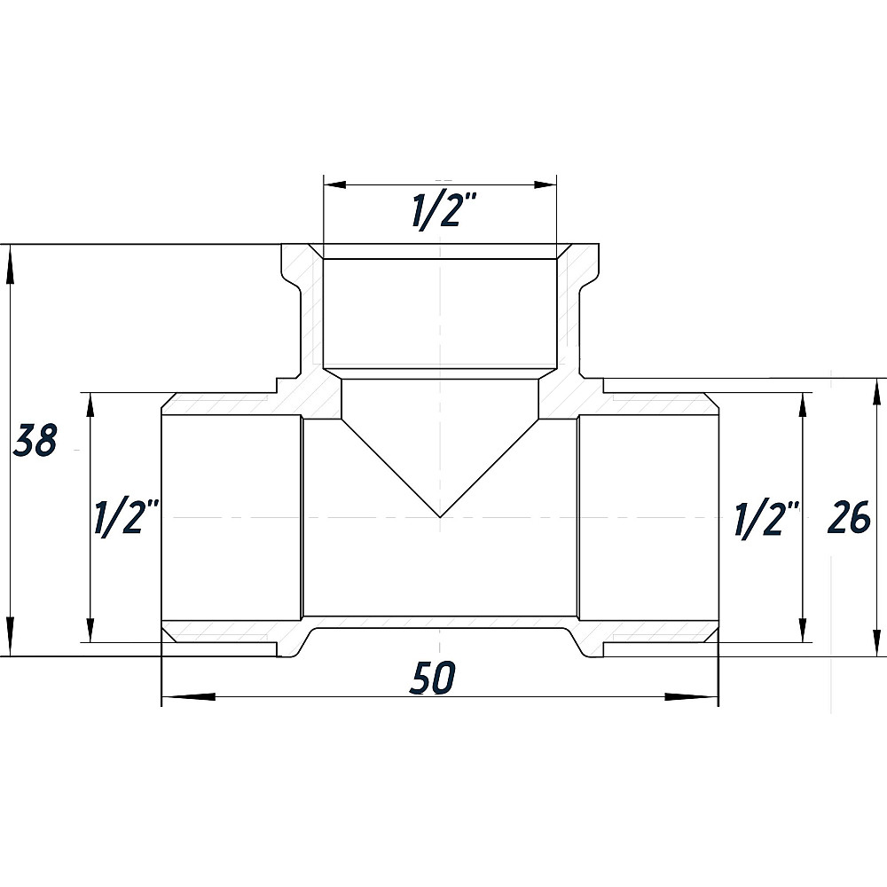 Трійник 1/2″ЗВЗ нікельований NT337S OPTIMUM Тернополь - изображение 3