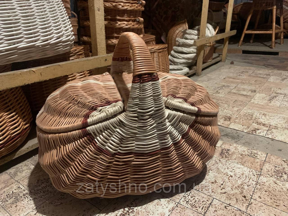 Кошик плетений з лози, з кришкою Київ - фото 2