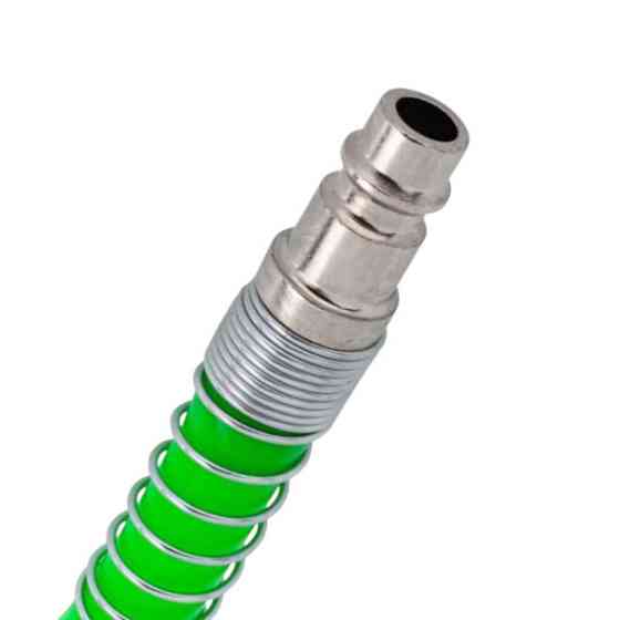 Шланг спіральний ПОВІТРЯНИЙ поліуретан 12х8,0 мм (зелен.) зі швидкозніманням 10м Rock FORCE Мукачево