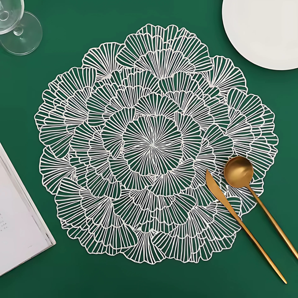 Сервірувальна серветка під гаряче ажурна, килимок сервірувальний килимок сріблястий набір 2 шт Кам'янець-Подільський - фото 2