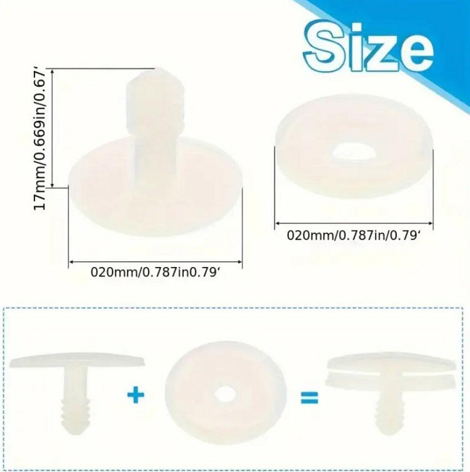 Пластиковый шарнир для игрушек Крепление для подвижных лап амигурумы, 1 шт. Киев - изображение 4