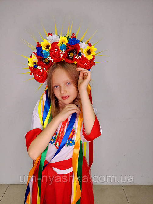 Віночок ободок з квітами "Сценічний зі стрічками" Кривий Ріг - фото 6