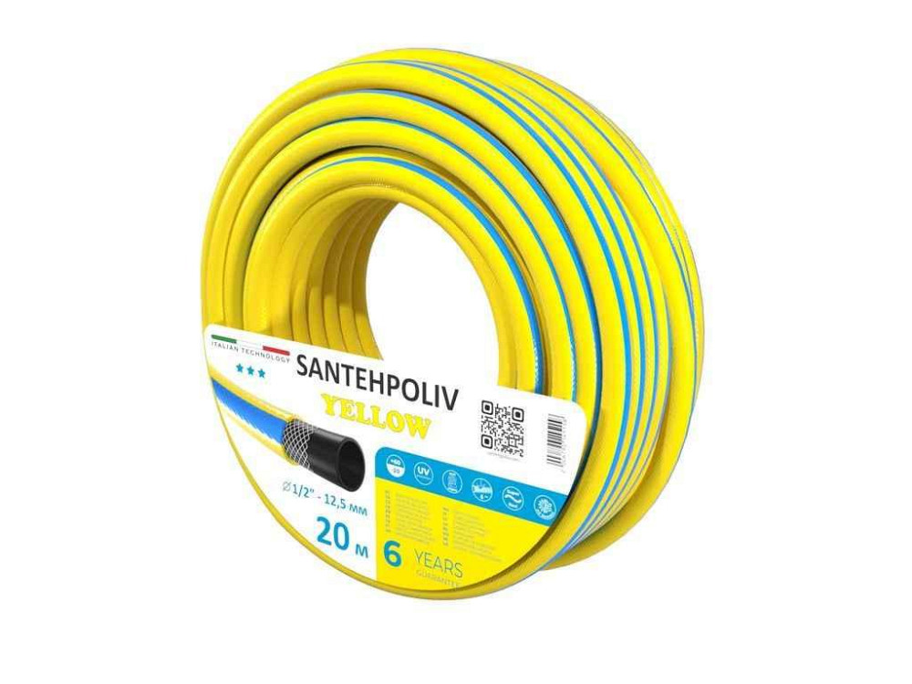 Шланг для поливу 1/2 20м YELLOW (бухта) ПВХ ТМ SANTEHPOLIV Київ - фото 1