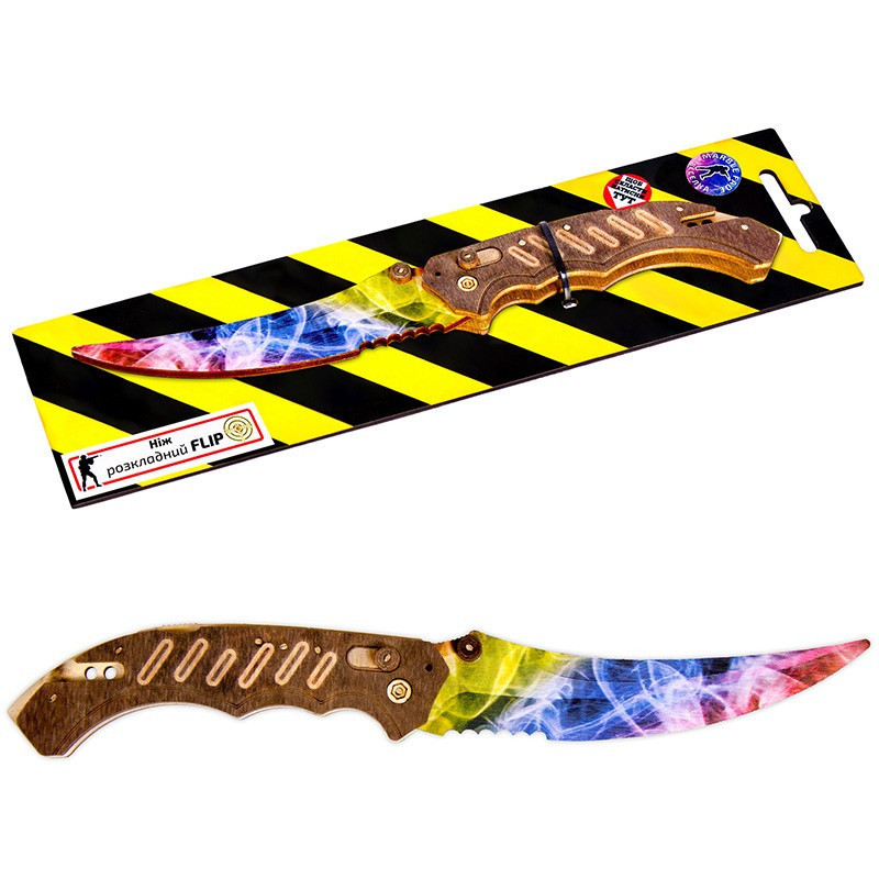 Ніж дерев'яний сувенірний "ФЛІП ВЕСЕЛКА" Сувенір-Декор FLI-R Вінниця - фото 1