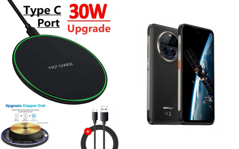 Беспроводное зарядное устройство Copper до 30W для OPPO Find X9, OPPO Find X9 Pro, USB-C, LED Киев - изображение 1