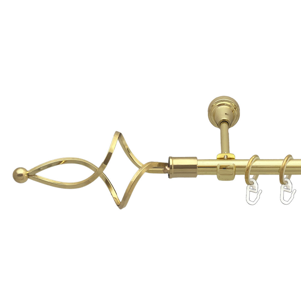 Карниз Orvit Ажур Хвилястий металевий однорядний відкритий Золото 16 мм 160 см (00-00014023) Львів - фото 1