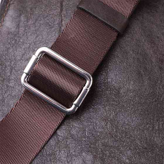 Мужская прямоугольная сумка бананка из гладкой натуральной кожи GRANDE PELLE 22880 Коричневый Киев